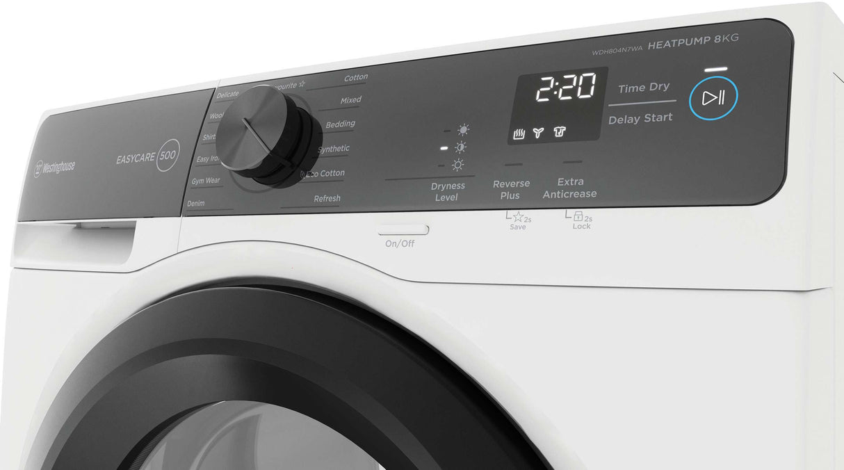 Westinghouse 8kg Heat Pump Dryer WDH804N7WA | Greater Sydney Only