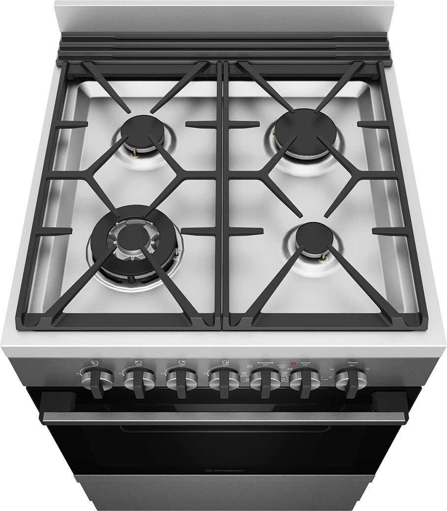 Westinghouse 60cm 80L Dual Fuel Freestanding Oven/Stove WFE616DSC