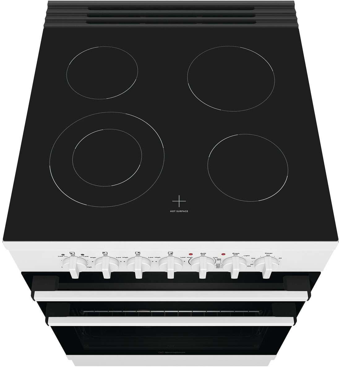 Westinghouse 60cm 80L Electric Freestanding Oven/Stove White WFE642WCB