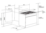 Westinghouse 90cm 125L Dual Fuel Freestanding Oven/Stove WFE9516DD