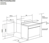 Westinghouse 90cm 125L Induction Pyrolytic Freestanding Oven/Stove WFEP9757DD