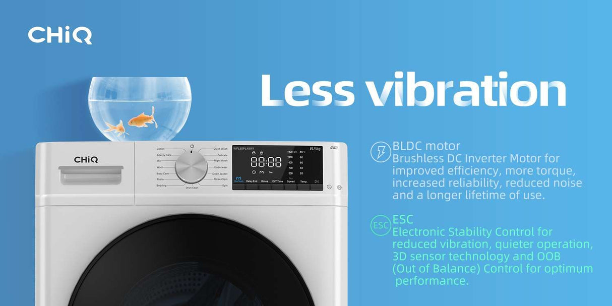 CHiQ 8.5kg Front Load Washing Machine WFL85PL48W1 | Greater Sydney Only