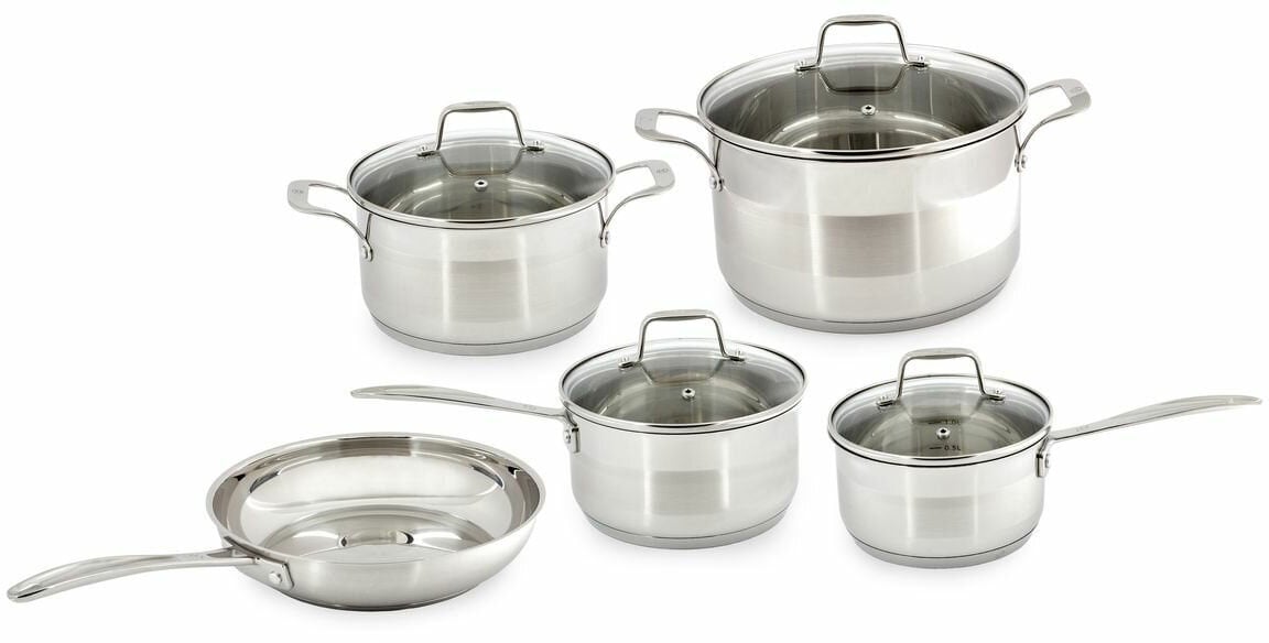 Westinghouse 5 Piece Pot and Pan Set Stainless Steel WH5P02SS
