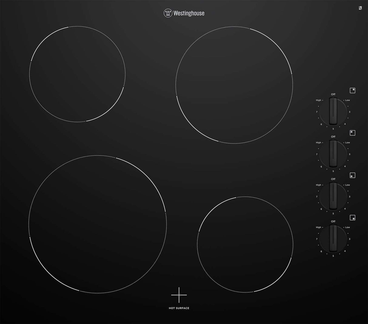 Westinghouse 60cm Black Ceramic Glass Electric Cooktop WHC642BC
