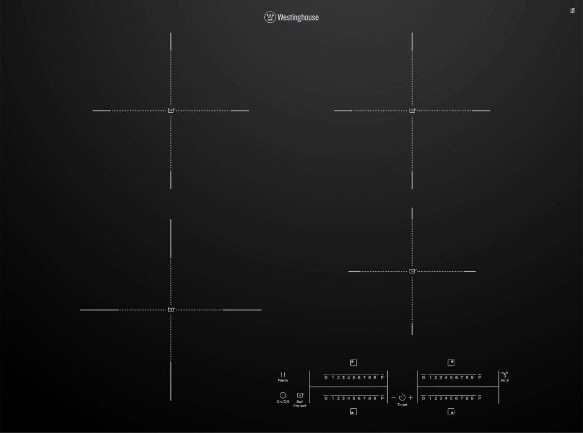 Westinghouse 70cm Black Ceramic Glass Induction Cooktop WHI743BD