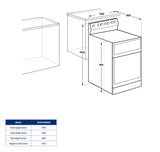 Westinghouse 54cm 80L Electric Freestanding Oven/Stove White WLE543WCB