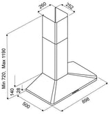 Schweigen 90cm Silent 1600m3/hr Stainless Steel Canopy Rangehood WM2190SP