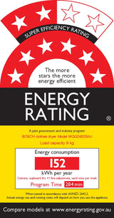 Bosch Series 6 9kg Heat Pump Dryer WQG24203AU | Greater Sydney Only