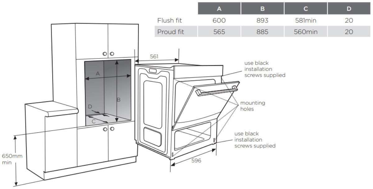 Westinghouse 60cm Multifunction Electric Built-In Wall Oven & Grill WVE6565SD