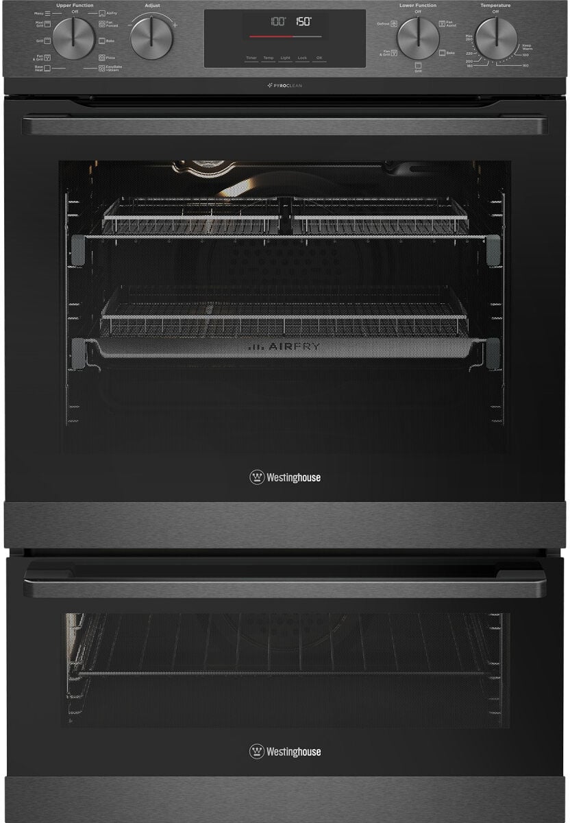 Westinghouse 60cm 80L Multifunction Pyrolytic Double Oven & AirFry WVEP6727DD