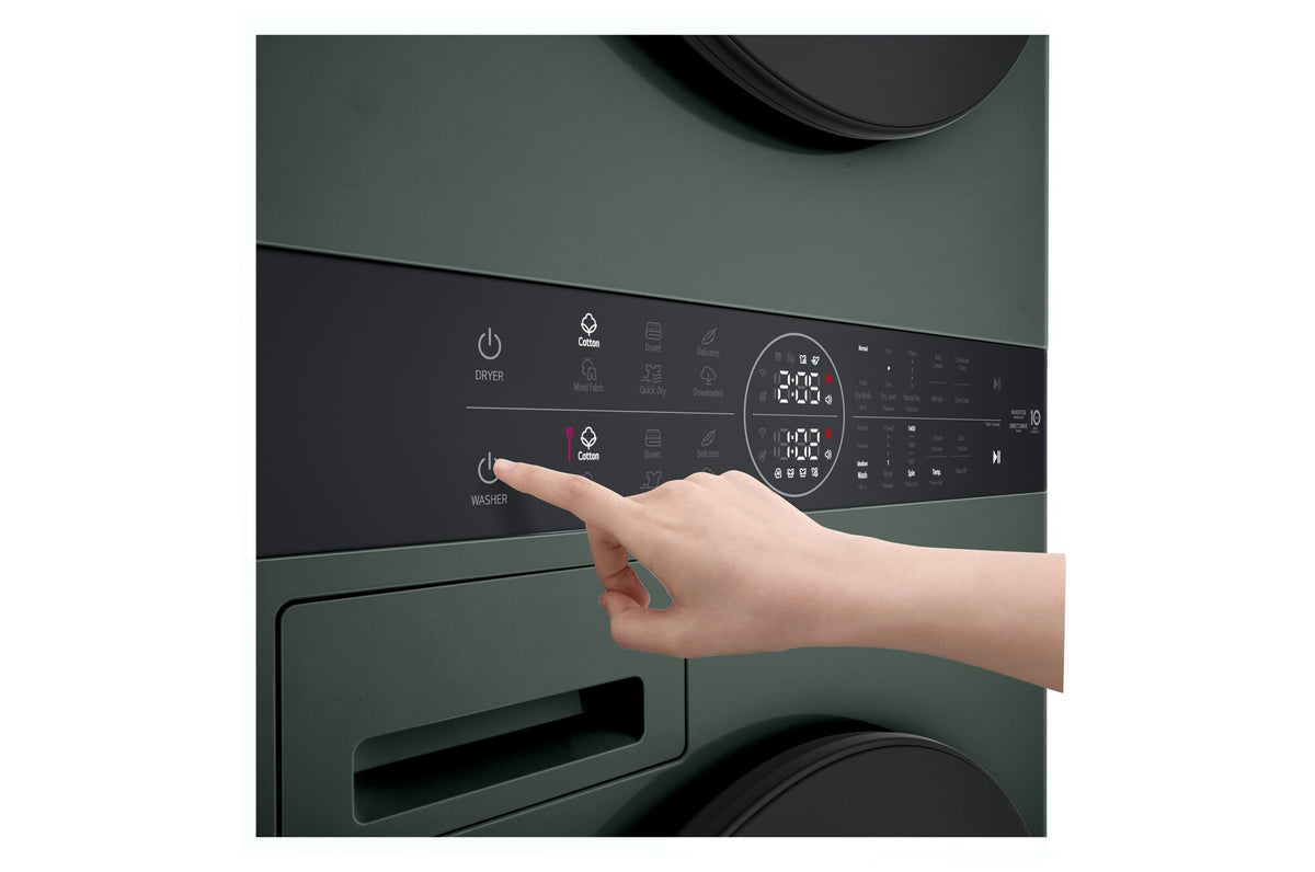 LG 12kg/10kg WashTower Stacked Washer Dryer Forest Green WWT-1210FGX | Greater Sydney Only