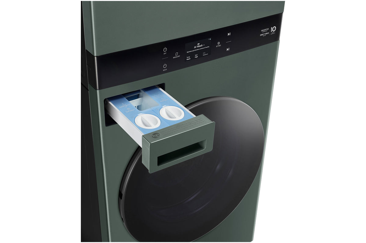 LG 19kg/10kg AI WashTower Stacked Washer Dryer Forest Green WWT-1910FGX | Greater Sydney Only