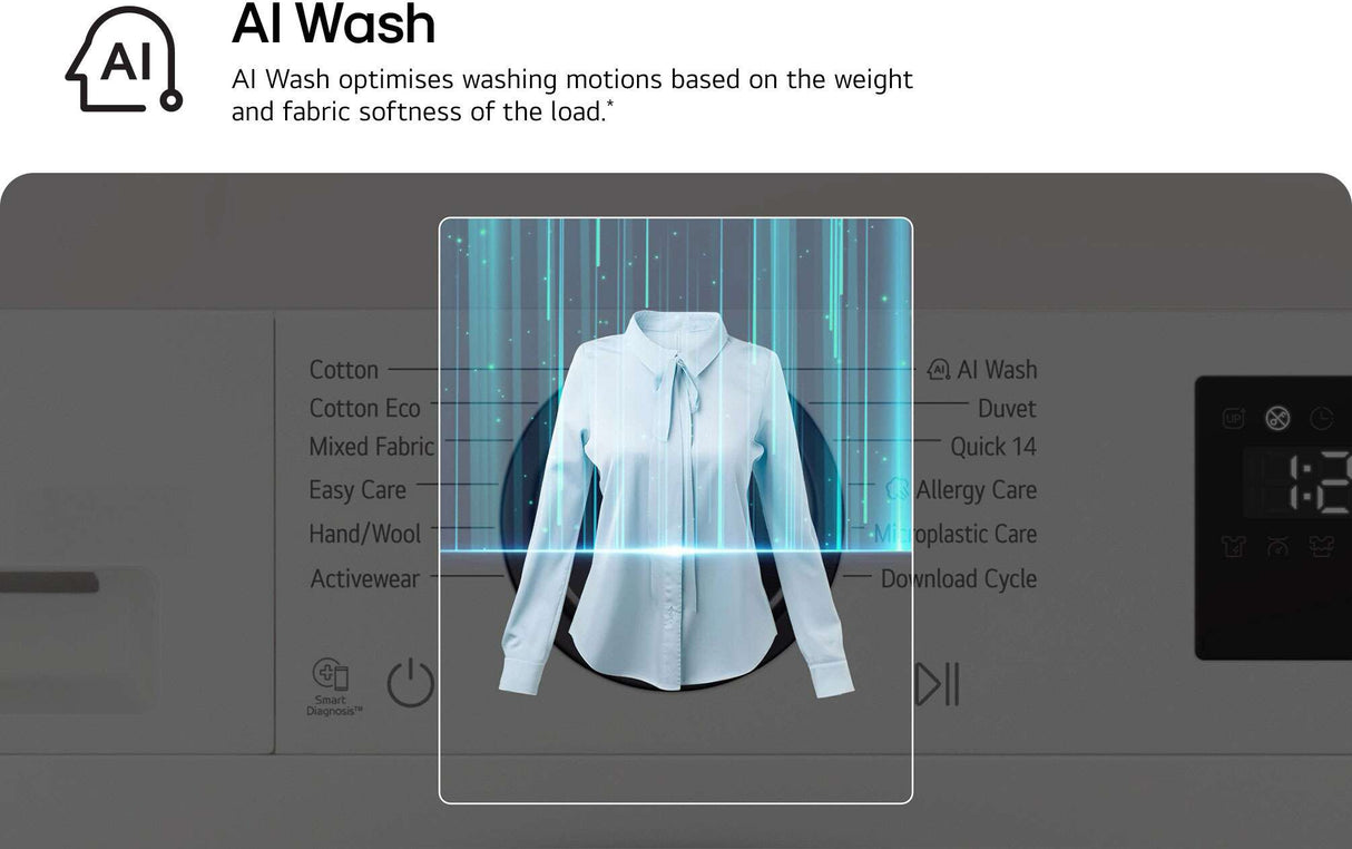 LG 9kg Series 3 Front Load AI Washing Machine WX3-1409W | Greater Sydney Only