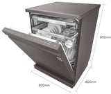 LG 60cm QuadWash Black Stainless Freestanding Dishwasher XD3A25BS
