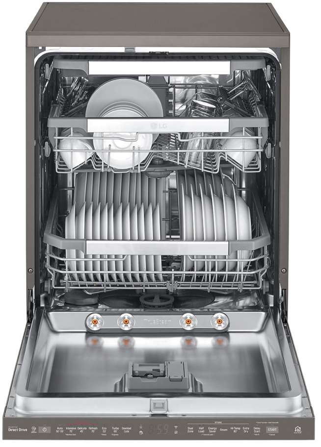 LG 60cm QuadWash Black Stainless Freestanding Dishwasher XD3A25BS