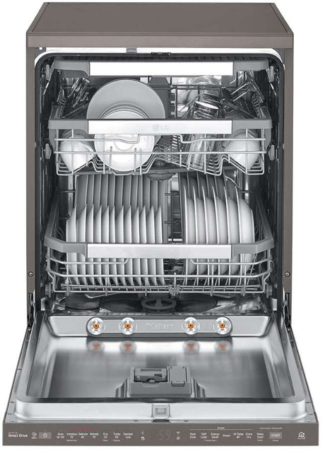 LG 60cm QuadWash Black Stainless Freestanding Dishwasher XD3A25BS
