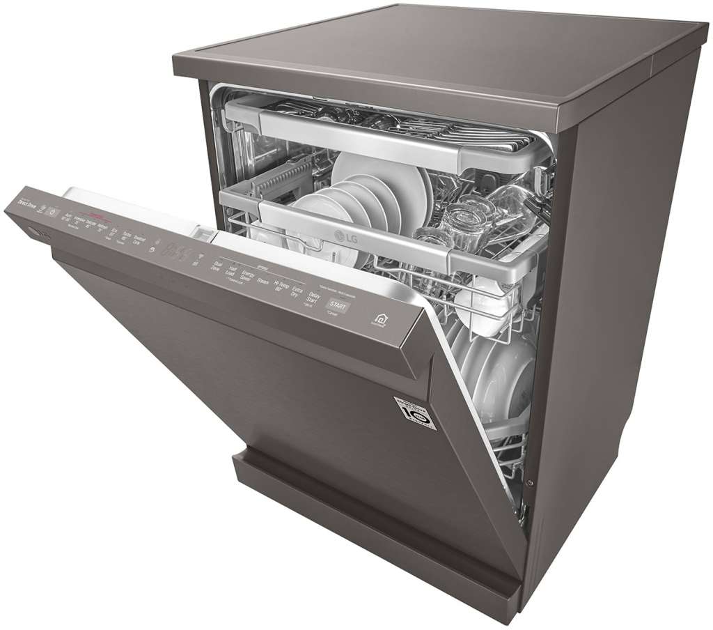 LG 60cm QuadWash Black Stainless Freestanding Dishwasher XD3A25BS