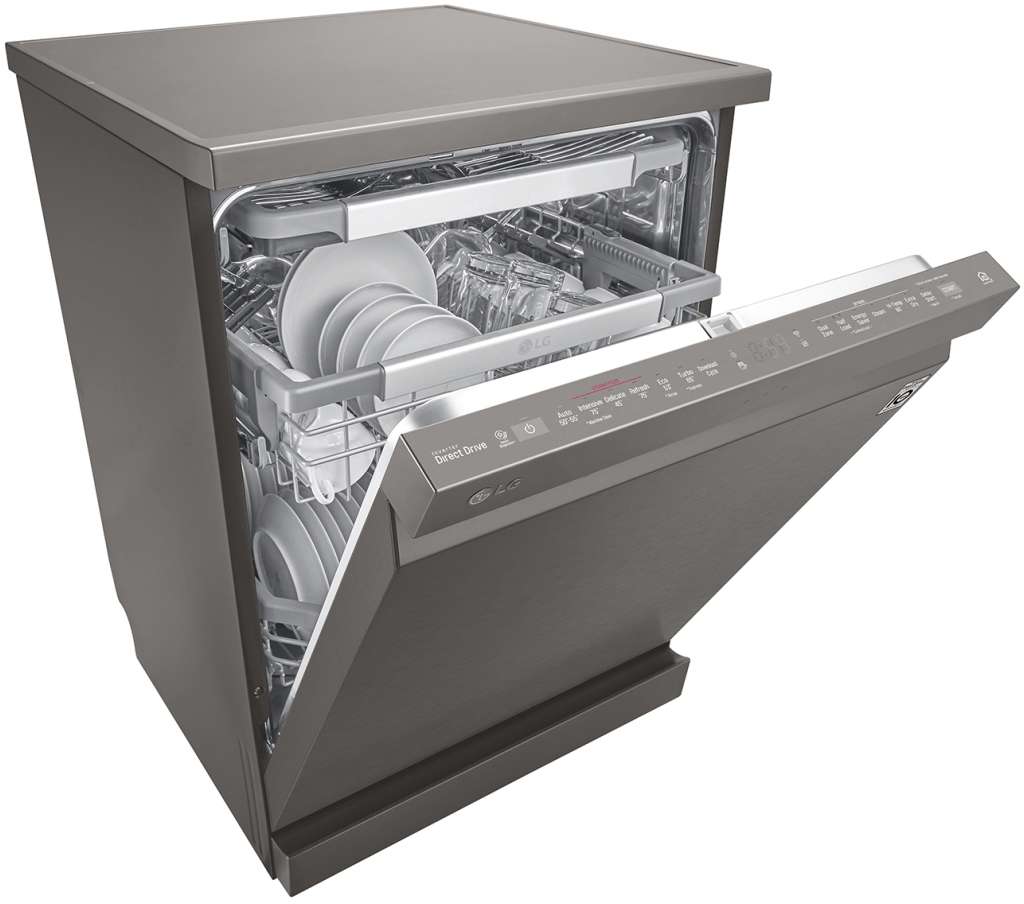 LG 60cm QuadWash Black Stainless Freestanding Dishwasher XD3A25BS