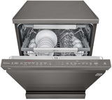 LG 60cm QuadWash Black Stainless Freestanding Dishwasher XD3A25BS