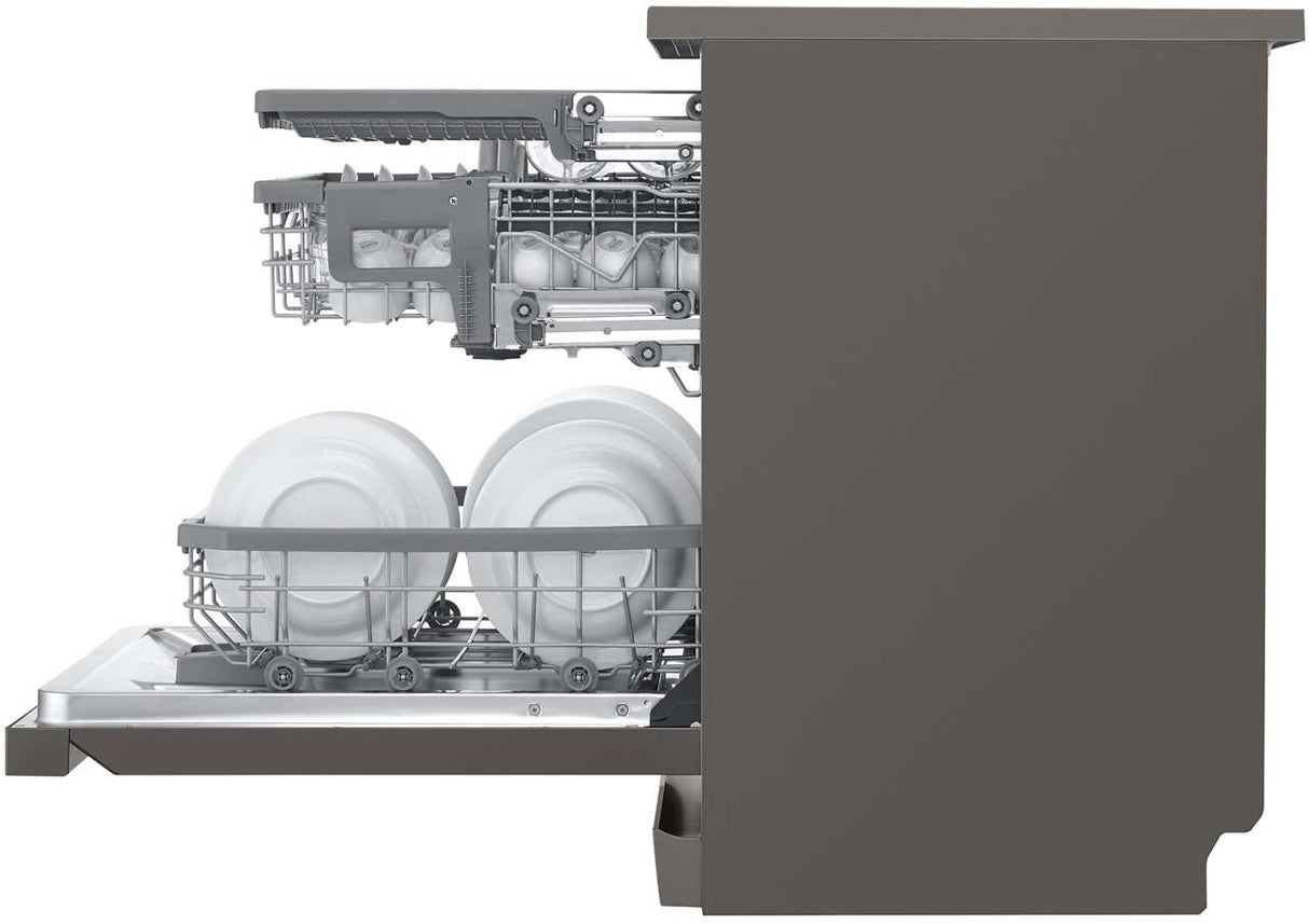 LG 60cm QuadWash Black Stainless Freestanding Dishwasher XD3A25BS