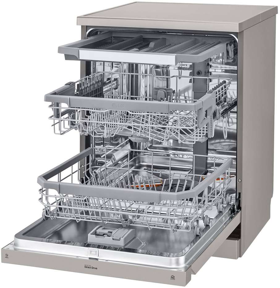 LG 60cm QuadWash Platinum Steel Freestanding Dishwasher XD4B15PS