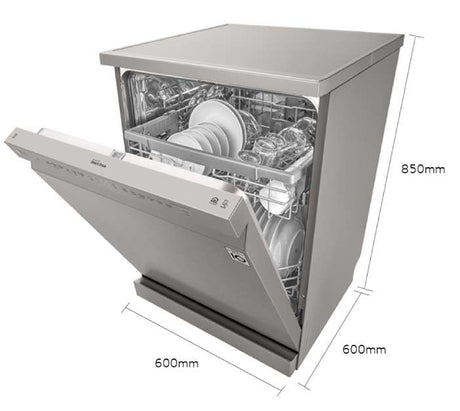 LG 60cm QuadWash Platinum Steel Freestanding Dishwasher XD5B14PS